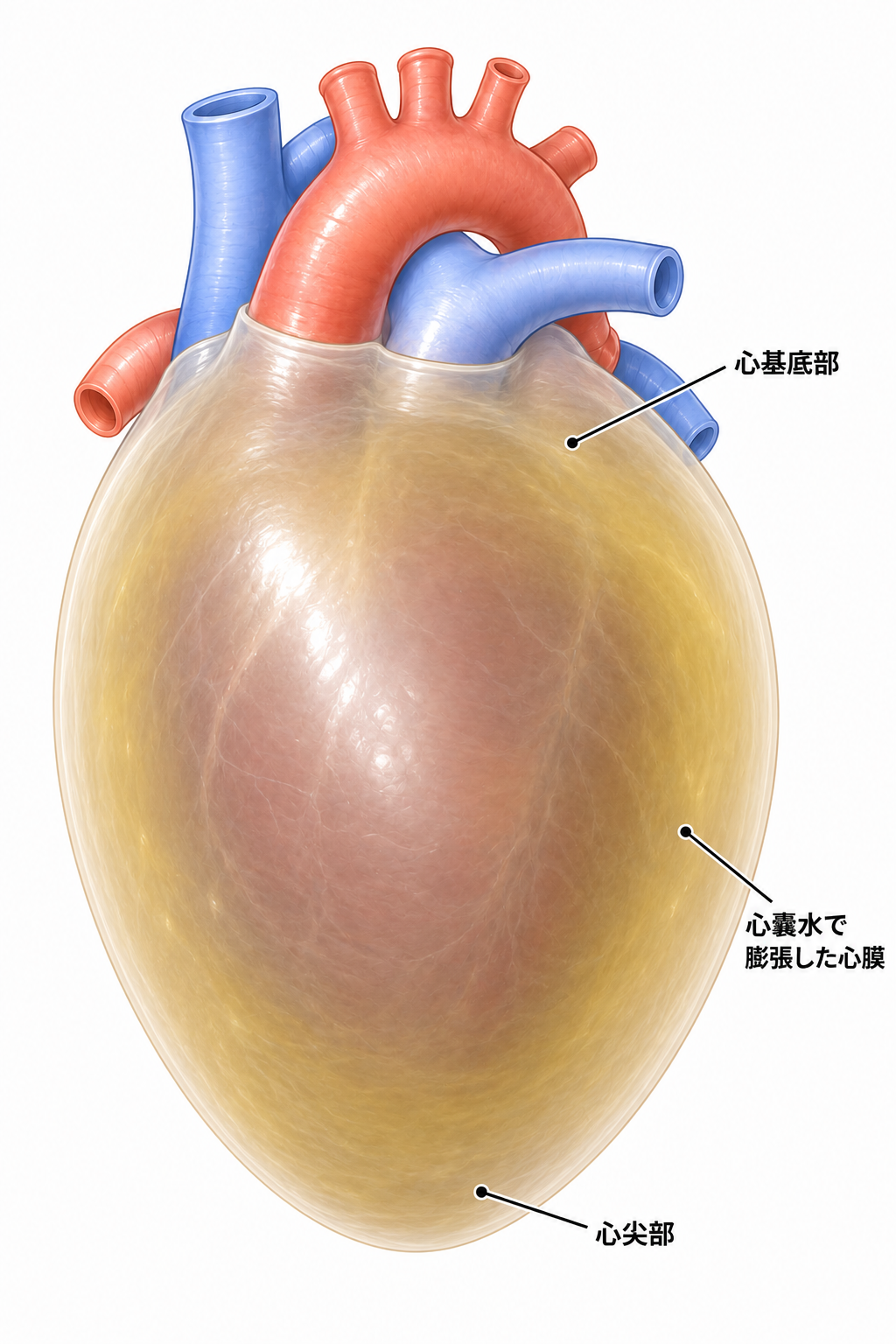 心嚢水で膨張した心膜